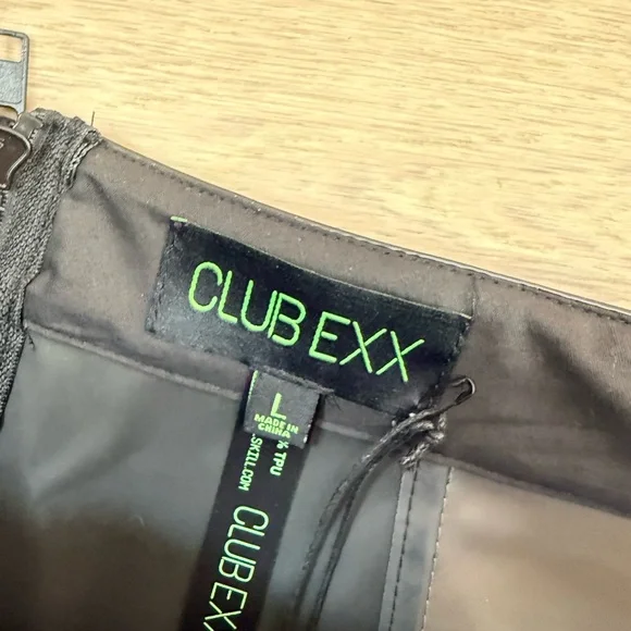 DOLLS KILL Club Exx Black PVC Masochistic Magic Mini Skirt NWT L - Picture 4 of 4